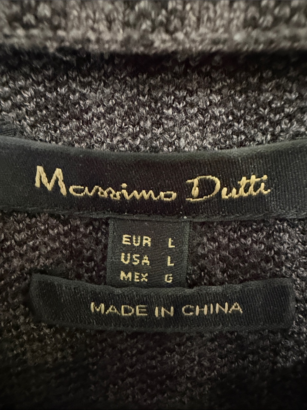 Massimo Dutti Black and Gray Houndstooth Crewneck Jumper